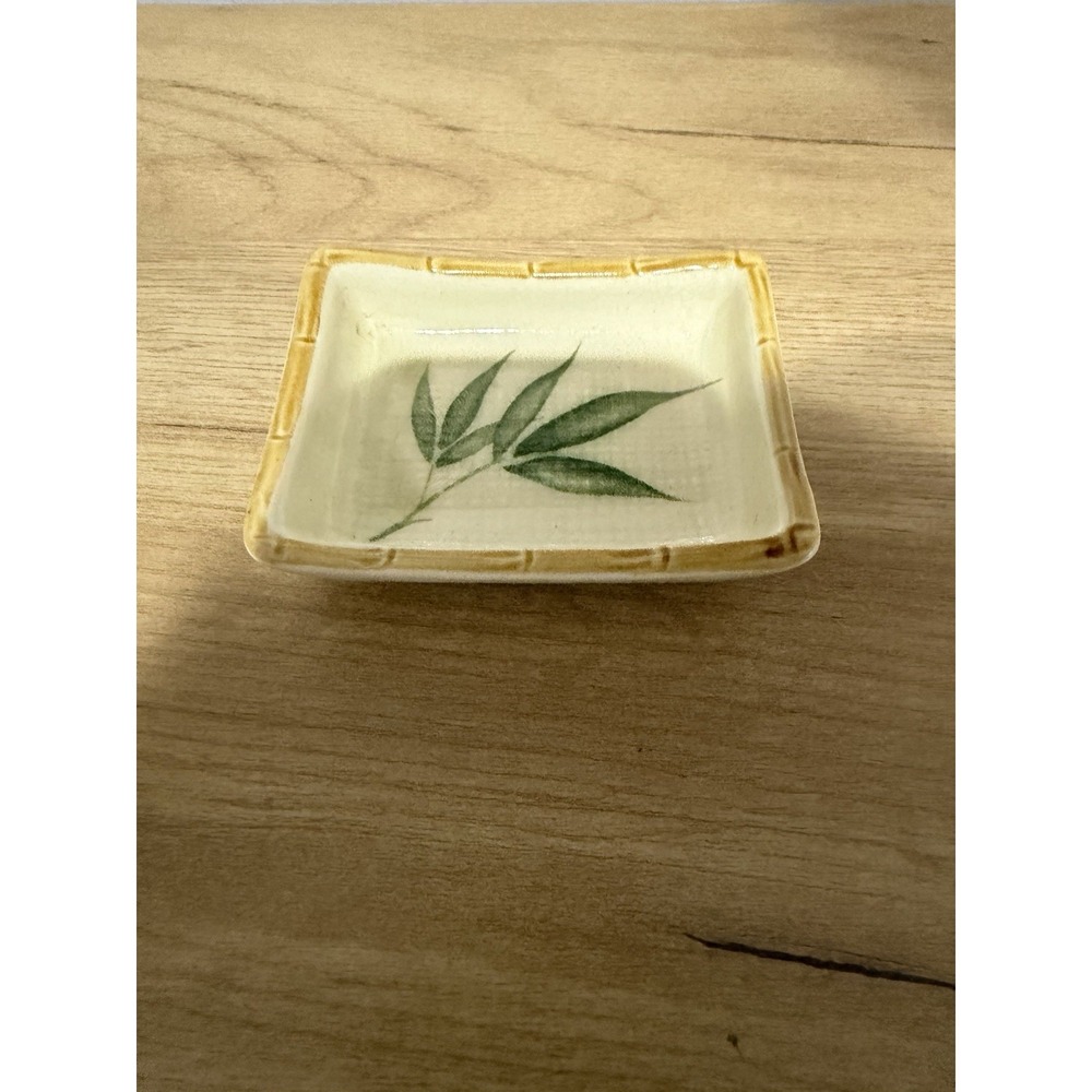Bamboo Design Thick Ceramic Soap Ring Dish Japan